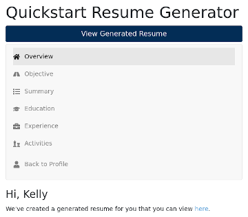 CollegeGrad.com - Quickstart Resume Generator